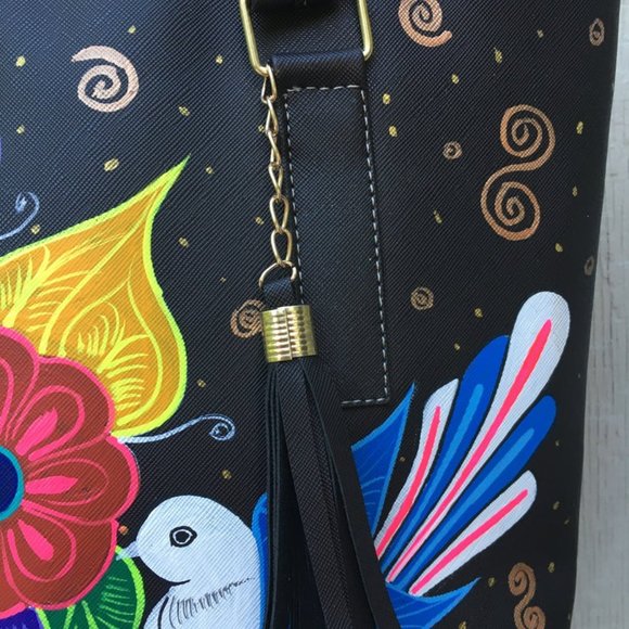 Hand Painted Mexican Tote Bag - Picture 2 of 4